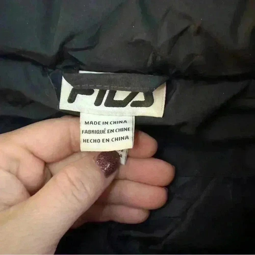FILA Pace Logo PufferJacket Hooded Medium Insulated Winter, Warm, Insulated